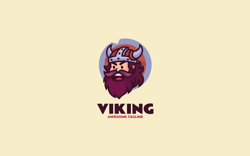 Viking Mascot Cartoon Logo Logo Template
