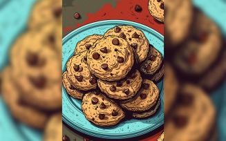 Chocolate chip cookies on a plate 178