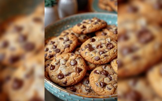 Chocolate chip cookies on a plate 179