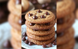 Chocolate chip cookies on a plate 205