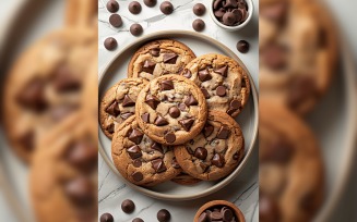 Chocolate chip cookies on a plate 227