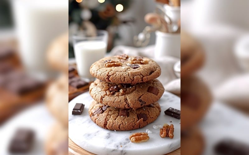 Cookies with chocolate chips Heap 186 Illustration