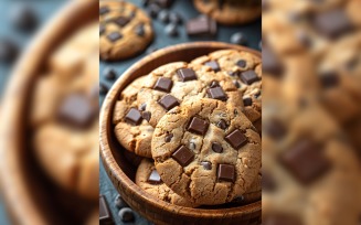 Cookies with chocolate chips Heap in bowl 170