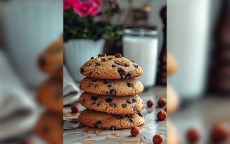 White Cookies with chocolate chips Cookies Heap 193
