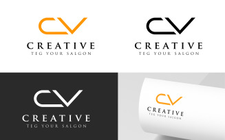 CV Letters Logo Design Template , CV Logo Idea
