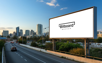 Empty advertising billboard on the highway