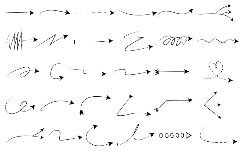 Hand drawn arrow vector collection Illustration