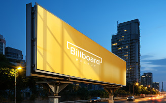 High quality billboard psd mockup on the highway