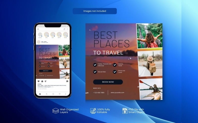 Holiday Travel Deals Social Template Minimal Social Media