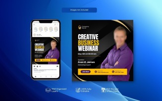 PSD Templates for Live Webinars and Corporate Social Media Posts Black