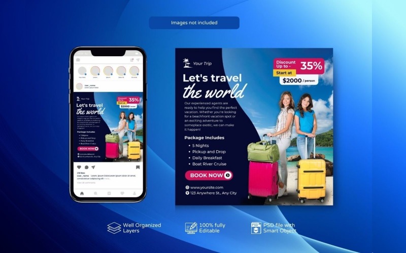 Special discount Holiday Travel Package Template Social Media