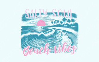 Summer Salty Soul PNG, Trendy Summer PNG, Beach Vibes, Aesthetic Summer, Retro Summer, Funny