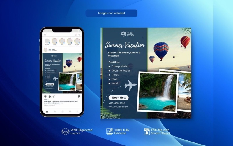 Travel Agency Business Promotional Post Template Social Media