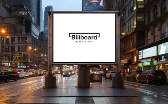 Billboard mockup psd outdoor advertising square screen information sign simple design
