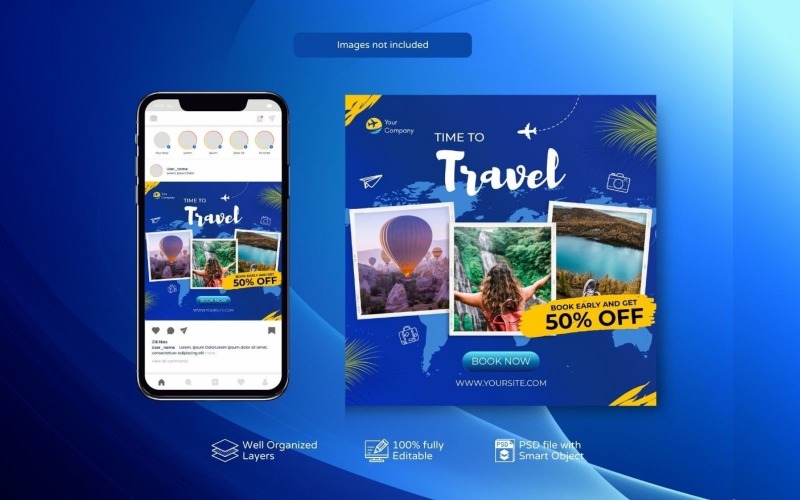 Exclusive Holiday Travel Deals Template Social Media