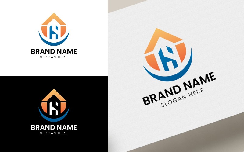 Letter HS home iconic logo Logo Template