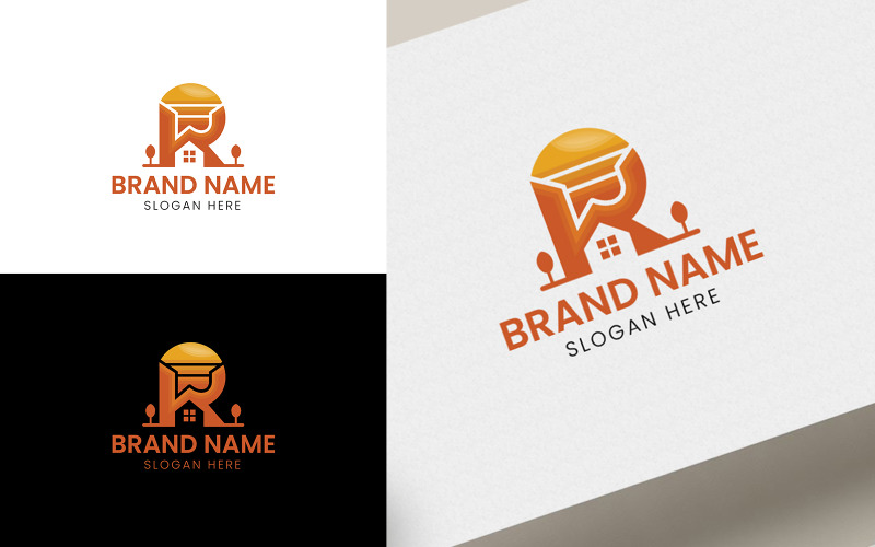 Letter R real estate Home logo Logo Template