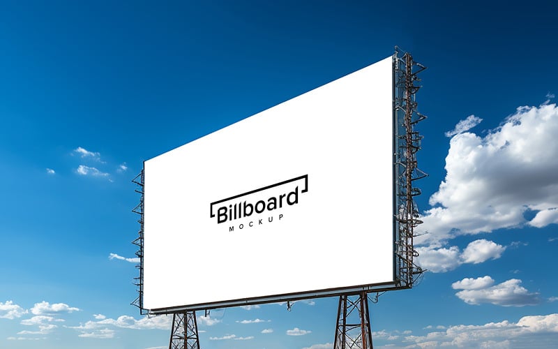 Long digital screen billboard mockup city outdoor advertising billboard mockup Product Mockup