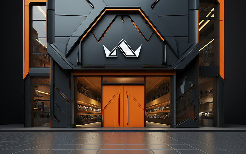 Metallic sign mockup 3d logo mockup facade sign psd Product Mockup