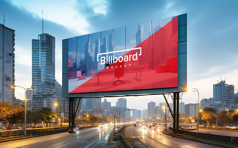 Outdoor street advertising billboard mockup Product Mockup