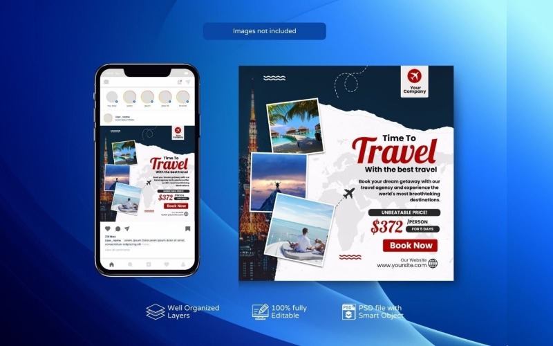 Exclusive Travel Deals Social Post white Social Media