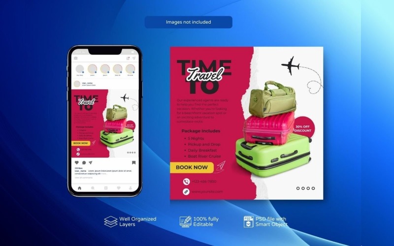 Holiday Travel Special Offer Template Red Social Media