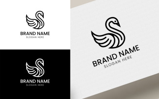 Line shape Swan Logo V-04