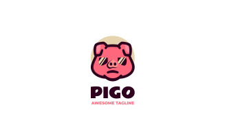 Pig Simple Mascot Logo Design 1