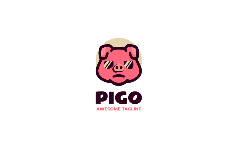Pig Simple Mascot Logo Design 1 Logo Template