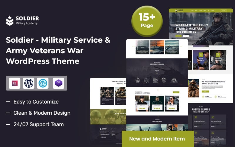 Soldier – Military Service & Army Veterans War WordPress Theme