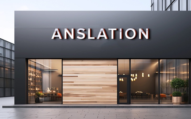 Storefront facade logo mockup 3d front sign logo mockup psd Product Mockup