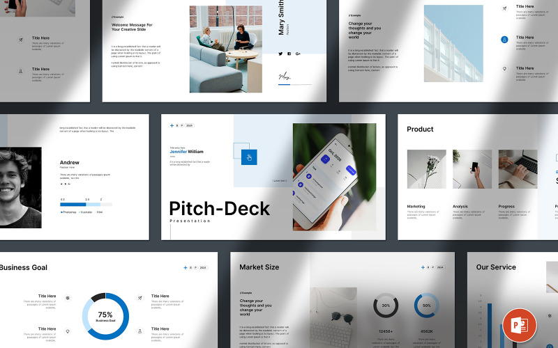 Business Pitch Deck PowerPoint Presentation Layout PowerPoint Template