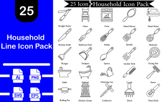 Household Line Icon Pack Template