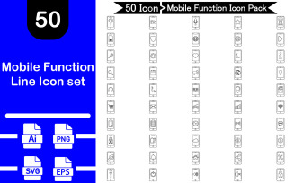 Mobile Function Line Icon set