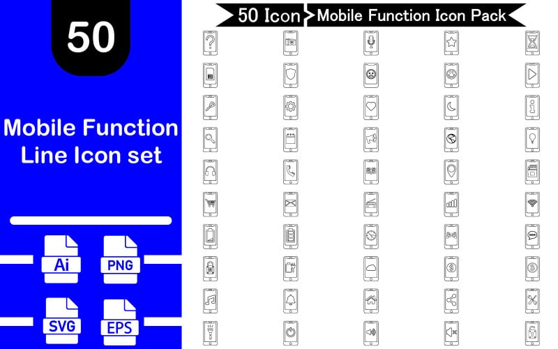 Mobile Function Line Icon set Icon Set