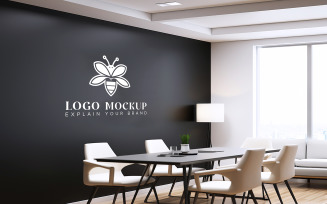 Office meeting room logo mockup conference room branding mockup