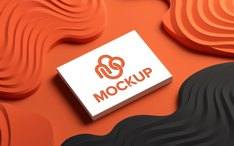 Debossed logo mockup on card psd Product Mockup
