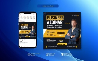 Design Templates for PSD Live Webinars and Corporate Social Media Posts Yellow