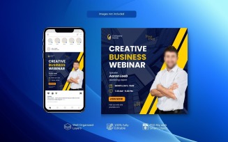 Stylish PSD Templates for Corporate Webinars and Social Media Posts