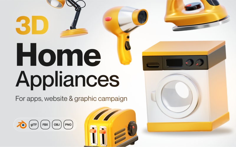 Homy - Home Appliances 3D Icon Set Model
