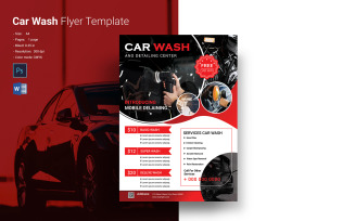 Printable Car Wash Flyer Template . Ms Word and Photoshop