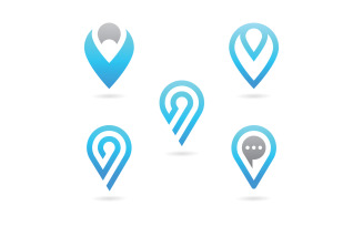 Abstract location pin logo icon design V13