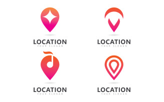 Abstract location pin logo icon design V14
