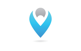 Abstract location pin logo icon design V2