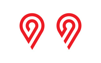 Abstract location pin logo icon design V3