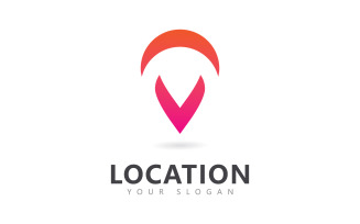 Abstract location pin logo icon design V5