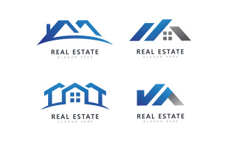 Real estate logo template vector.Abstract house icon V15