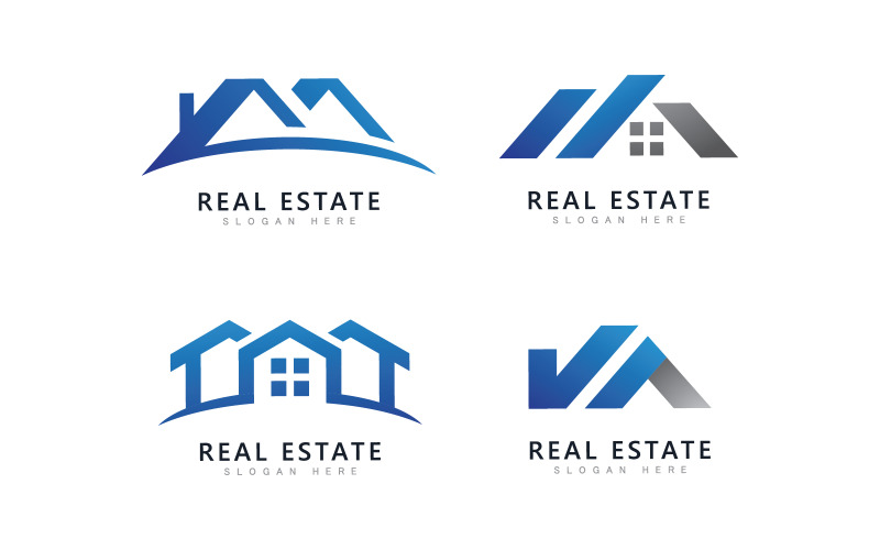 Real estate logo template vector.Abstract house icon V15 Logo Template