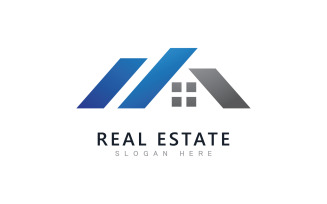 Real estate logo template vector.Abstract house icon V1