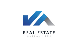 Real estate logo template vector.Abstract house icon V2